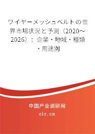 ワイヤーメッシュベルトの世界市場狀況と予測（2020～2026）：企業·地域·種類·用途別