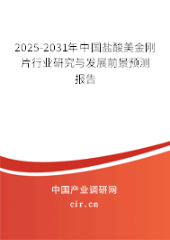 2025-2031年中國(guó)鹽酸美金剛片行業(yè)研究與發(fā)展前景預(yù)測(cè)報(bào)告