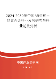 2024-2030年中國AB型稀土儲氫合金行業發展研究與行業前景分析