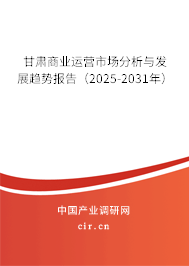 甘肅商業運營市場分析與發展趨勢報告（2025-2031年）
