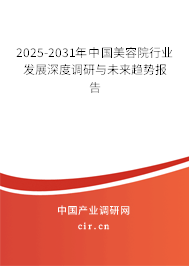2025-2031年中國美容院行業發展深度調研與未來趨勢報告