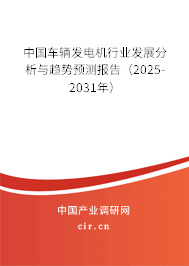 中國車輛發電機行業發展分析與趨勢預測報告（2025-2031年）