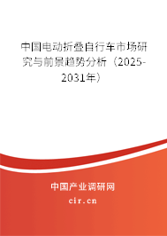 中國電動折疊自行車市場研究與前景趨勢分析（2025-2031年）