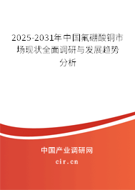 2025-2031年中國氟硼酸銅市場現狀全面調研與發展趨勢分析