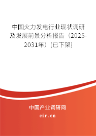 中國(guó)火力發(fā)電行業(yè)現(xiàn)狀調(diào)研及發(fā)展前景分析報(bào)告（2025-2031年）(已下架)