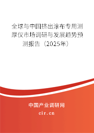 全球與中國擠出涂布專用測厚儀市場調研與發展趨勢預測報告（2025年）