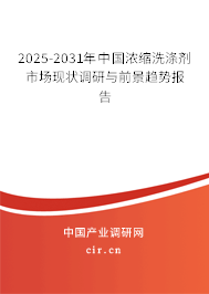 2025-2031年中國濃縮洗滌劑市場現(xiàn)狀調(diào)研與前景趨勢報告