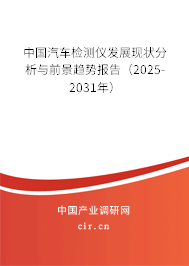 中國汽車檢測儀發展現狀分析與前景趨勢報告（2024-2030年）