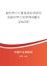 保險中介行業發展現狀研究及保險中介前景預測報告（2013版）