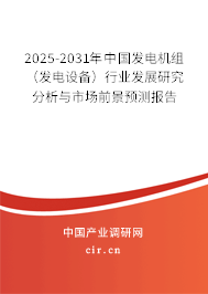 2025-2031年中國發(fā)電機組（發(fā)電設(shè)備）行業(yè)發(fā)展研究分析與市場前景預(yù)測報告