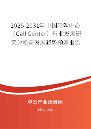2025-2031年中國呼叫中心（Call Center）行業發展研究分析與發展趨勢預測報告