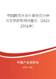 中國換向開關(guān)行業(yè)研究分析與前景趨勢預(yù)測報告（2025-2031年）