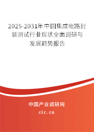 2025-2031年中國集成電路封裝測試行業現狀全面調研與發展趨勢報告