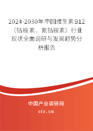 2024-2030年中國維生素B12（鈷胺素、氰鈷胺素）行業現狀全面調研與發展趨勢分析報告