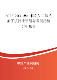 2025-2031年中國2,3-二氯八氟丁烷行業調研與發展趨勢分析報告