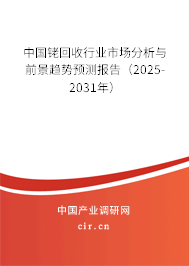 中國銠回收行業市場分析與前景趨勢預測報告（2025-2031年）