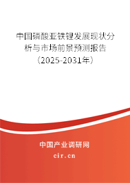 中國磷酸亞鐵鋰發(fā)展現(xiàn)狀分析與市場前景預(yù)測報告（2025-2031年）