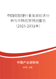 中國碳酸鋰行業發展現狀分析與市場前景預測報告（2025-2031年）