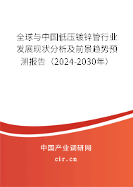 全球與中國低壓鍍鋅管行業發展現狀分析及前景趨勢預測報告（2024-2030年）