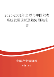 2025-2031年全球與中國駕考系統發展現狀及趨勢預測報告 2025-2031年全球與中國駕考系統發展現狀及趨勢預測報告