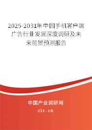 2025-2031年中國手機客戶端廣告行業(yè)發(fā)展深度調(diào)研及未來前景預(yù)測報告