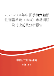 2025-2031年中國手機六軸慣性測量單元（IMU）市場調研及行業前景分析報告
