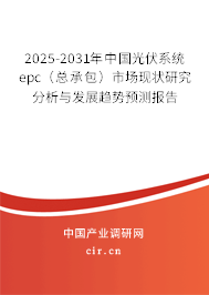 2025-2031年中國光伏系統epc（總承包）市場現狀研究分析與發展趨勢預測報告