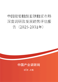 中國葡萄糖酸亞鐵糖漿市場深度調研及發展趨勢評估報告（2025-2031年）
