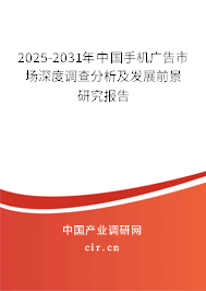 2025-2031年中國(guó)手機(jī)廣告市場(chǎng)深度調(diào)查分析及發(fā)展前景研究報(bào)告