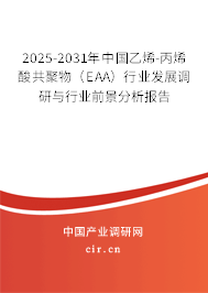 2025-2031年中國乙烯-丙烯酸共聚物（EAA）行業發展調研與行業前景分析報告