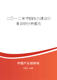二〇一二年中國電力建設行業調研分析報告