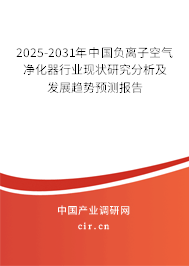 2025-2031年中國負(fù)離子空氣凈化器行業(yè)現(xiàn)狀研究分析及發(fā)展趨勢(shì)預(yù)測(cè)報(bào)告