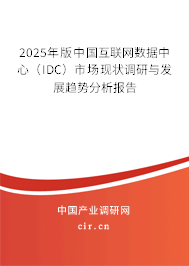 2025年版中國互聯網數據中心（IDC）市場現狀調研與發展趨勢分析報告
