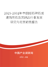 2025-2031年中國蠟石碑石或建筑用石及其制品行業發展研究與前景趨勢報告