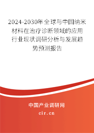 2024-2030年全球與中國納米材料在治療診斷領域的應用行業現狀調研分析與發展趨勢預測報告