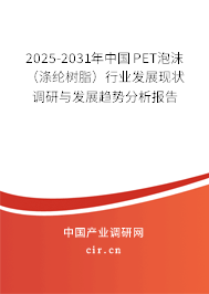 2025-2031年中國PET泡沫（滌綸樹脂）行業發展現狀調研與發展趨勢分析報告