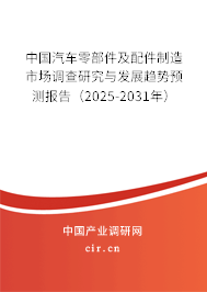 中國(guó)汽車零部件及配件制造市場(chǎng)調(diào)查研究與發(fā)展趨勢(shì)預(yù)測(cè)報(bào)告（2025-2031年）