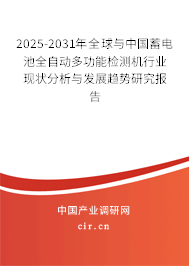 2025-2031年全球與中國(guó)蓄電池全自動(dòng)多功能檢測(cè)機(jī)行業(yè)現(xiàn)狀分析與發(fā)展趨勢(shì)研究報(bào)告