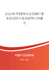2025年中國移動互聯網行業發展調研與發展趨勢分析報告