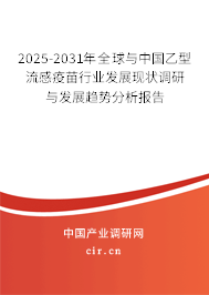 2025-2031年全球與中國(guó)乙型流感疫苗行業(yè)發(fā)展現(xiàn)狀調(diào)研與發(fā)展趨勢(shì)分析報(bào)告