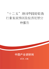 “十二五”期間中國葡萄酒行業發展預測及投資前景分析報告