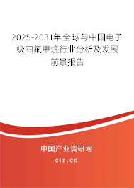 2025-2031年全球與中國電子級四氟甲烷行業分析及發展前景報告
