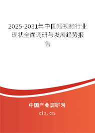2025-2031年中國短視頻行業現狀全面調研與發展趨勢報告