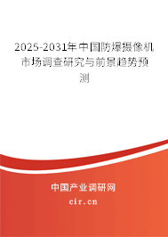 2025-2031年中國防爆攝像機市場調(diào)查研究與前景趨勢預(yù)測