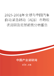 2025-2031年全球與中國汽車自動緊急制動（AEB）市場現狀調研及前景趨勢分析報告