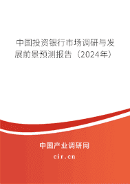 中國投資銀行市場調研與發展前景預測報告（2024年）