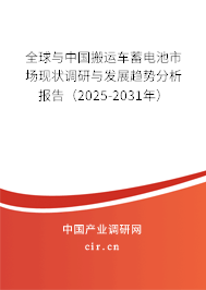 全球與中國搬運車蓄電池市場現狀調研與發展趨勢分析報告（2025-2031年）