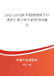2025-2031年中國聚陰離子纖維素行業(yè)分析與趨勢(shì)預(yù)測(cè)報(bào)告