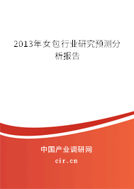 2013年女包行業研究預測分析報告