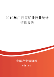 2010年廣西采礦業行業統計咨詢報告